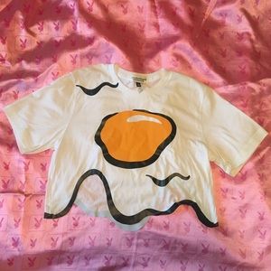 SOLD Over Easy Crop Tee White